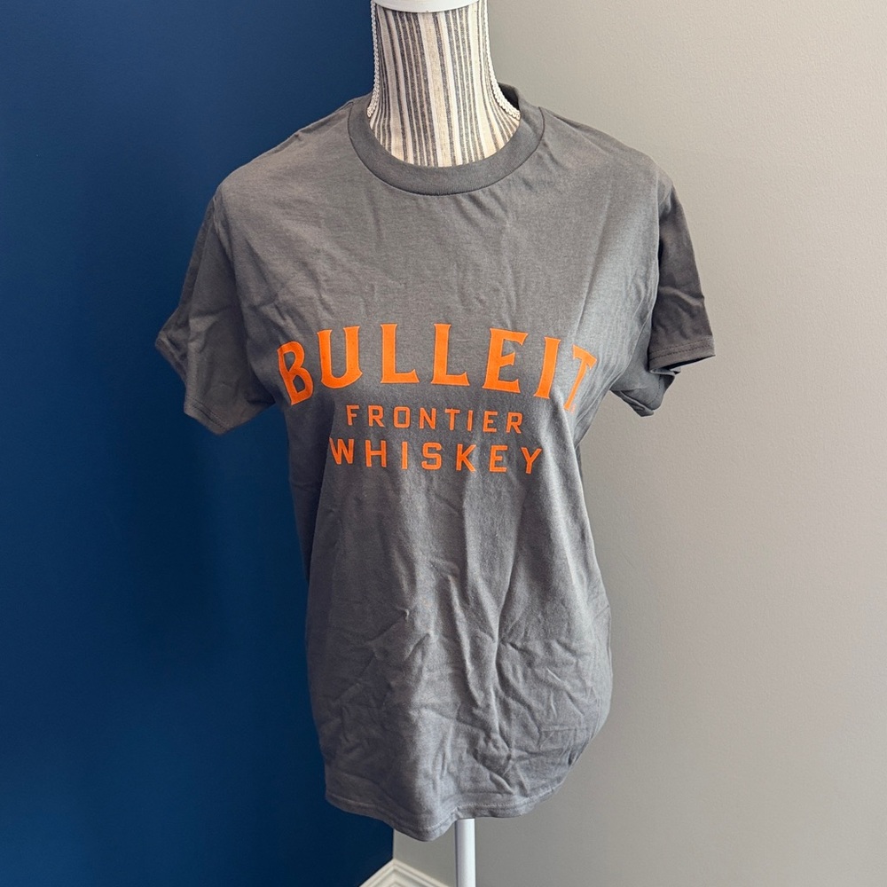 Frontier Whiskey Gray T-Shirt with Orange Logo